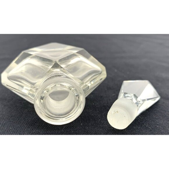 Art Deco Crystal Perfume Bottle 4" Vintage - Picture 7 of 7